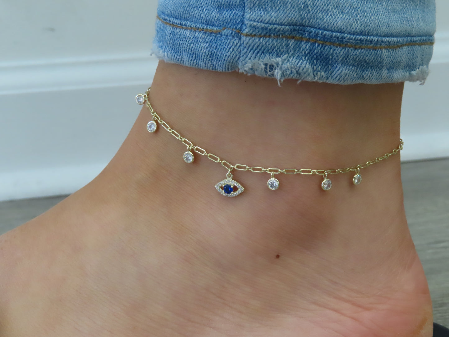 'EVIL EYE OPEN LINK ANKLET'