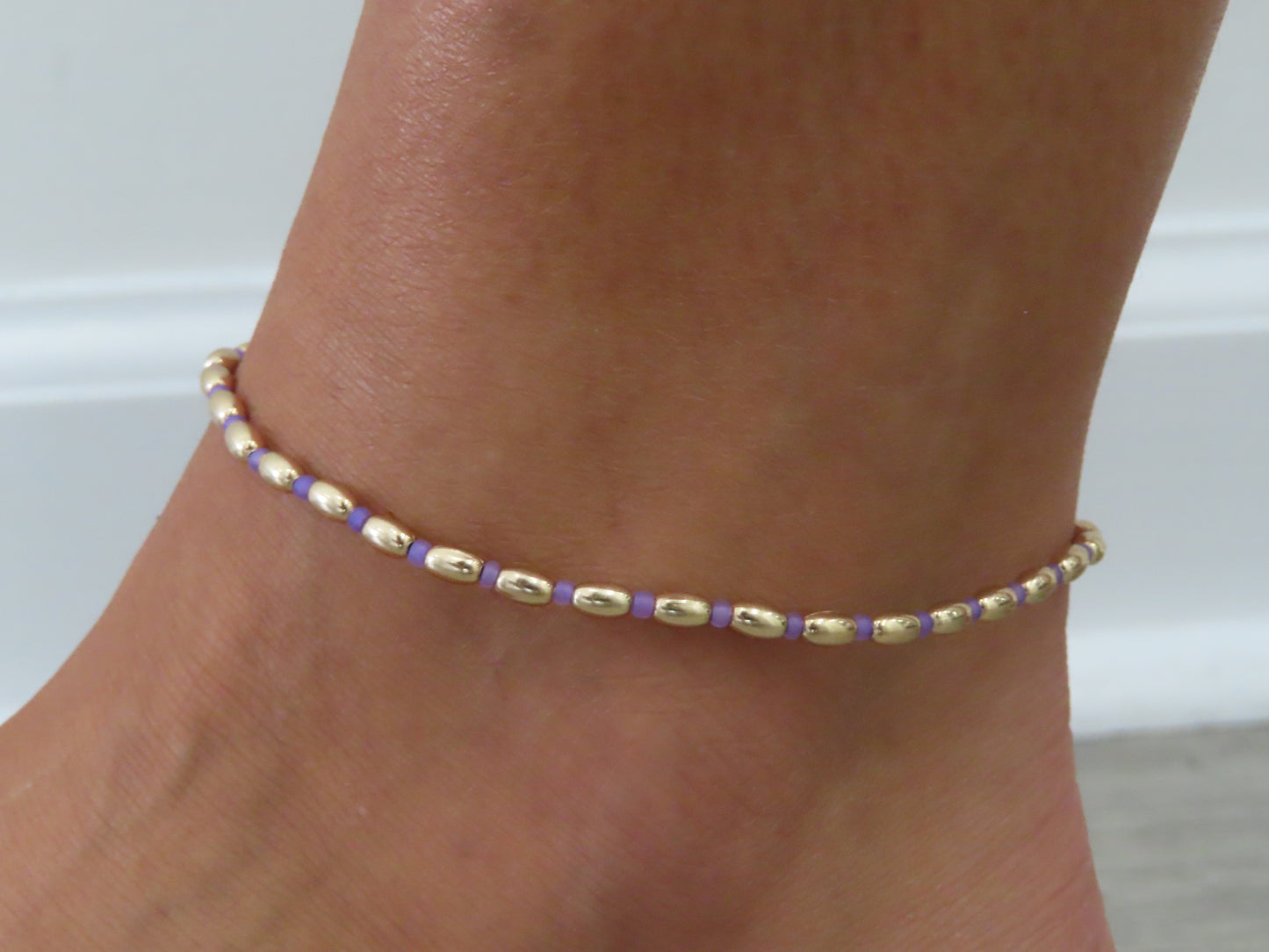 '14K GOLD FILLED COLOR BALL ANKLET'