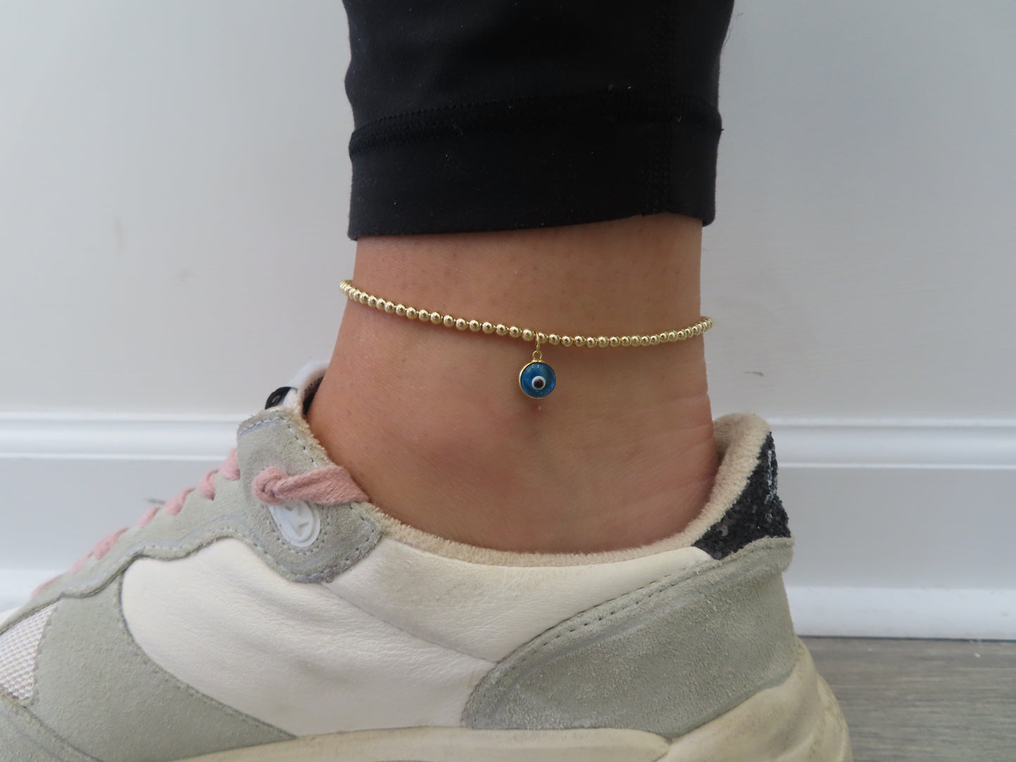 '14K GOLD FILLED EVIL EYE ANKLET'