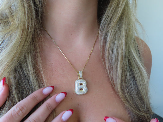 'BIG BUBBLE LETTER NECKLACE'