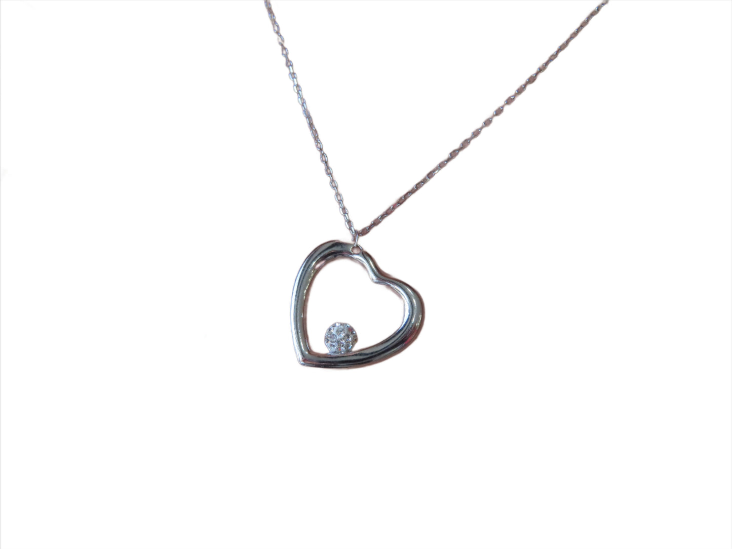 'FLOATING CZ HEART NECKLACE'