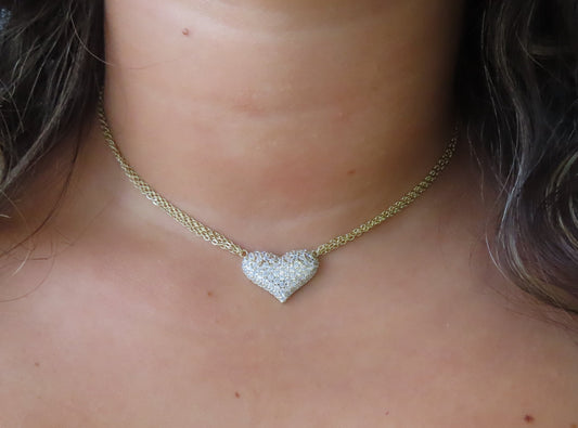 'PUFF HEART CHOKER NECKLACE'