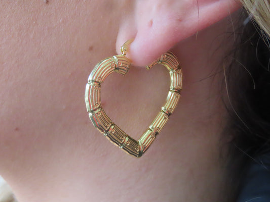 'BAMBOO HEART HOOPS'