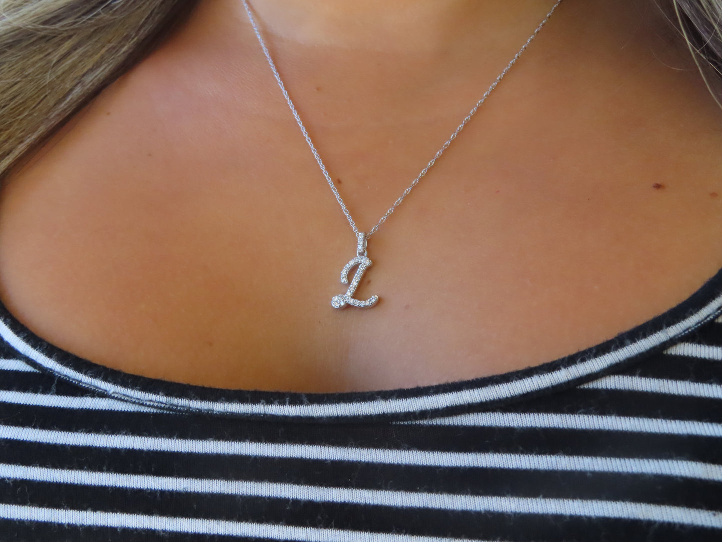 '14K GOLD & DIAMOND SCRIPT INITIAL'