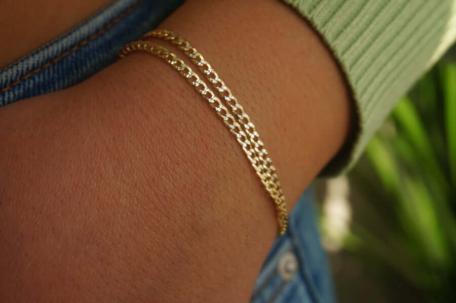 'MINI TWO-TONE CURB LINK' BRACELET