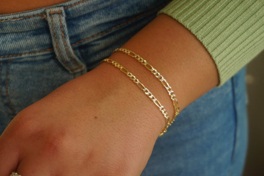 'MINI TWO-TONE FIGARO BRACELET'