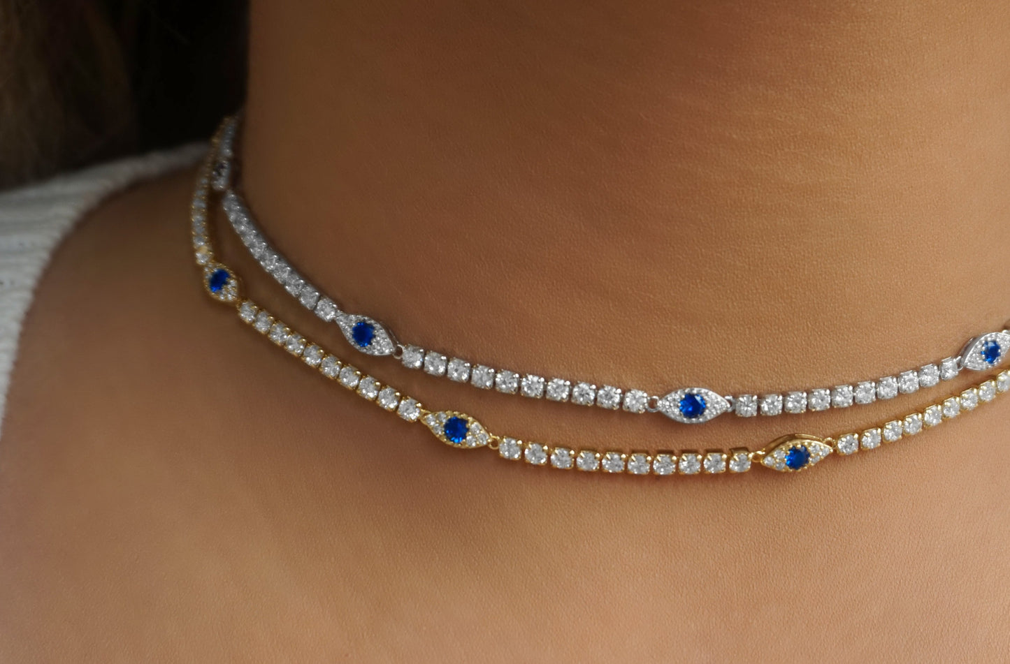 'EVIL EYE TENNIS CHOKER'