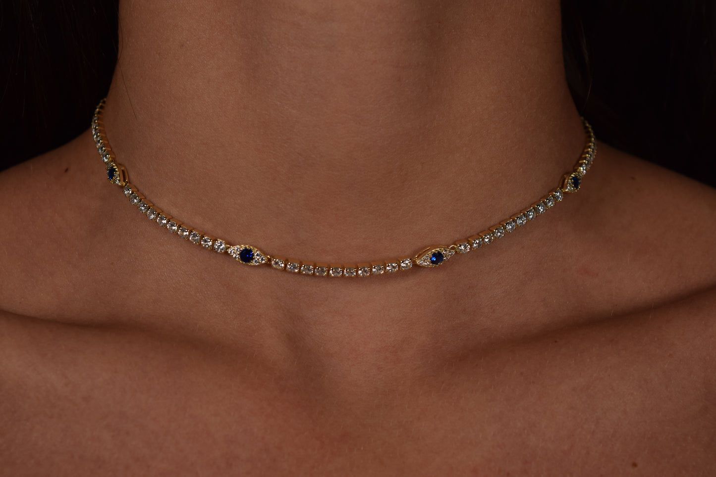 'EVIL EYE TENNIS CHOKER'