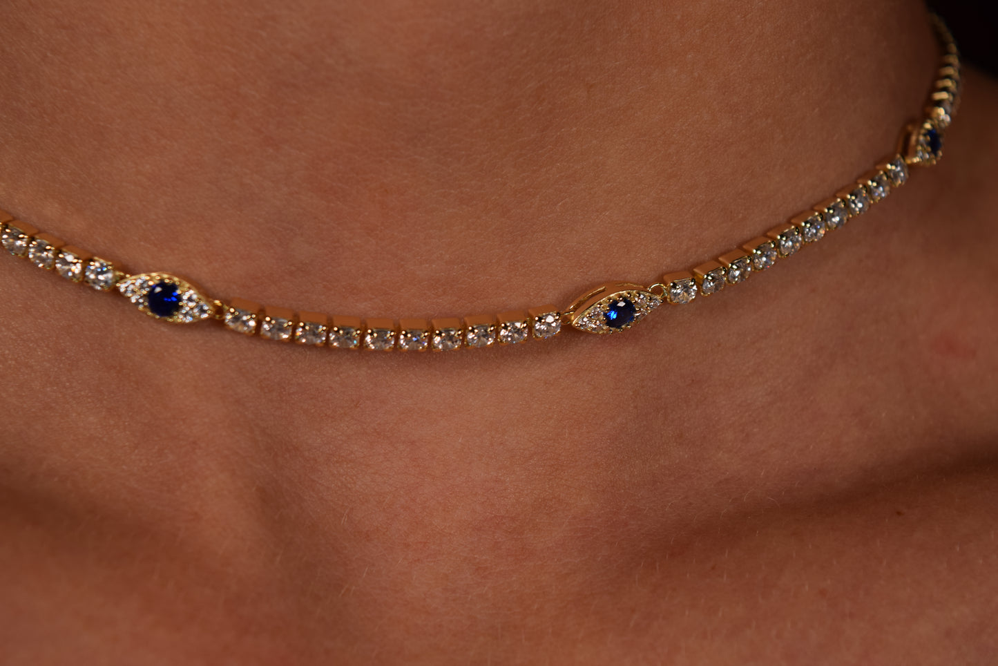 'EVIL EYE TENNIS CHOKER'