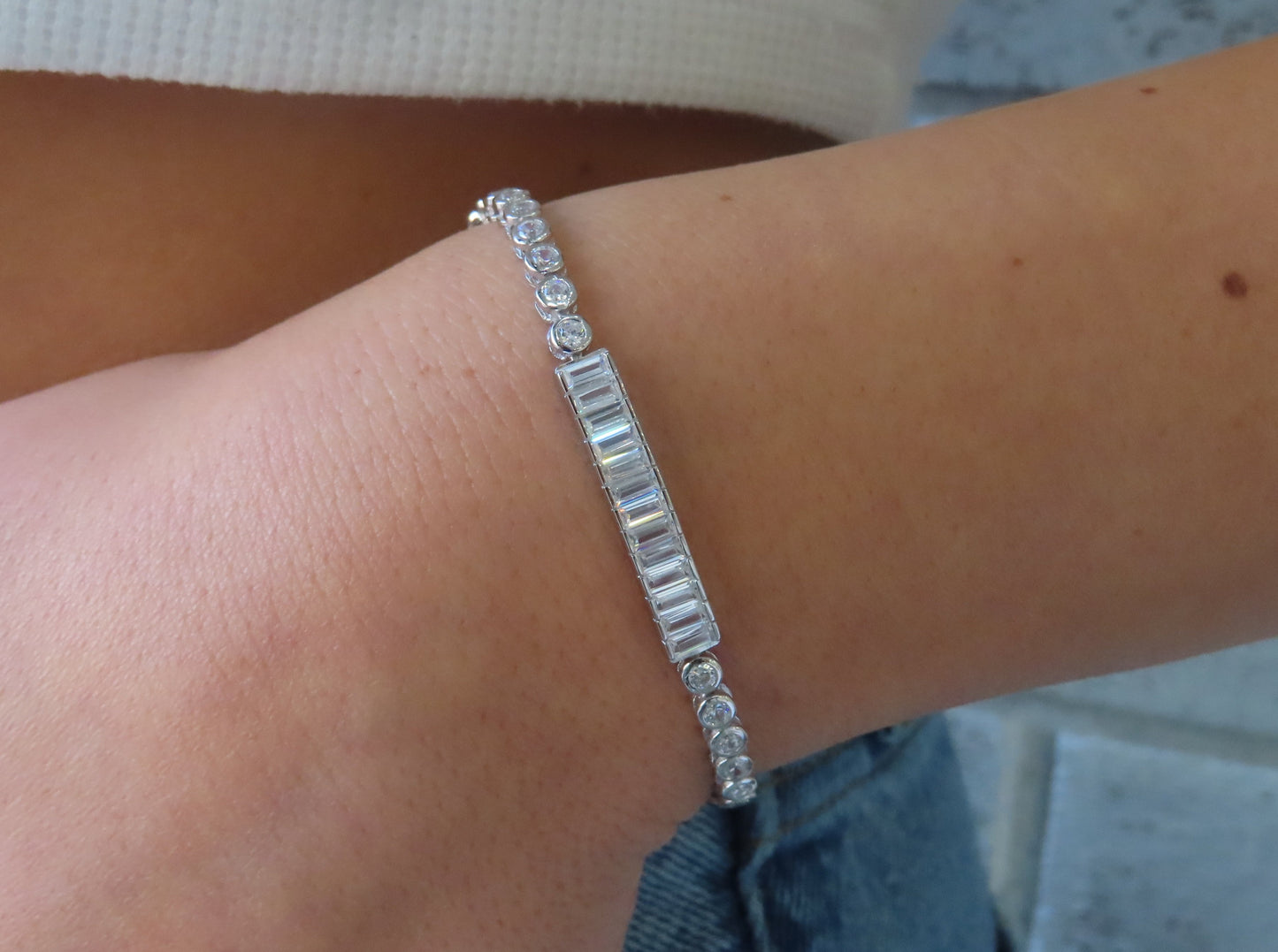 'BAGUETTE BEZEL ADJUSTABLE BRACELET'