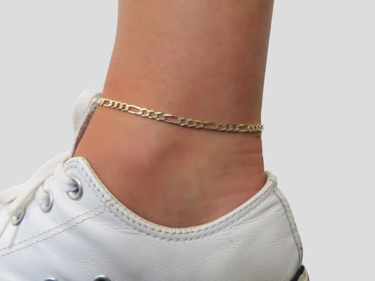 'MINI TWO-TONE FIGARO ANKLET'