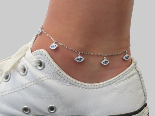 'EVIL EYE DROP ANKLET'