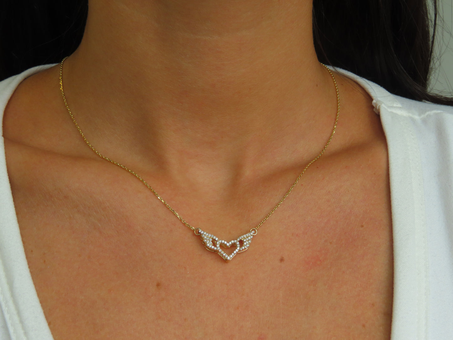 '14K DIAMOND ANGEL WINGS NECKLACE'