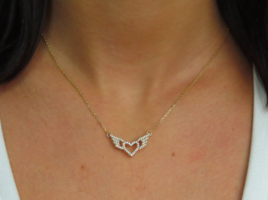 '14K DIAMOND ANGEL WINGS NECKLACE'