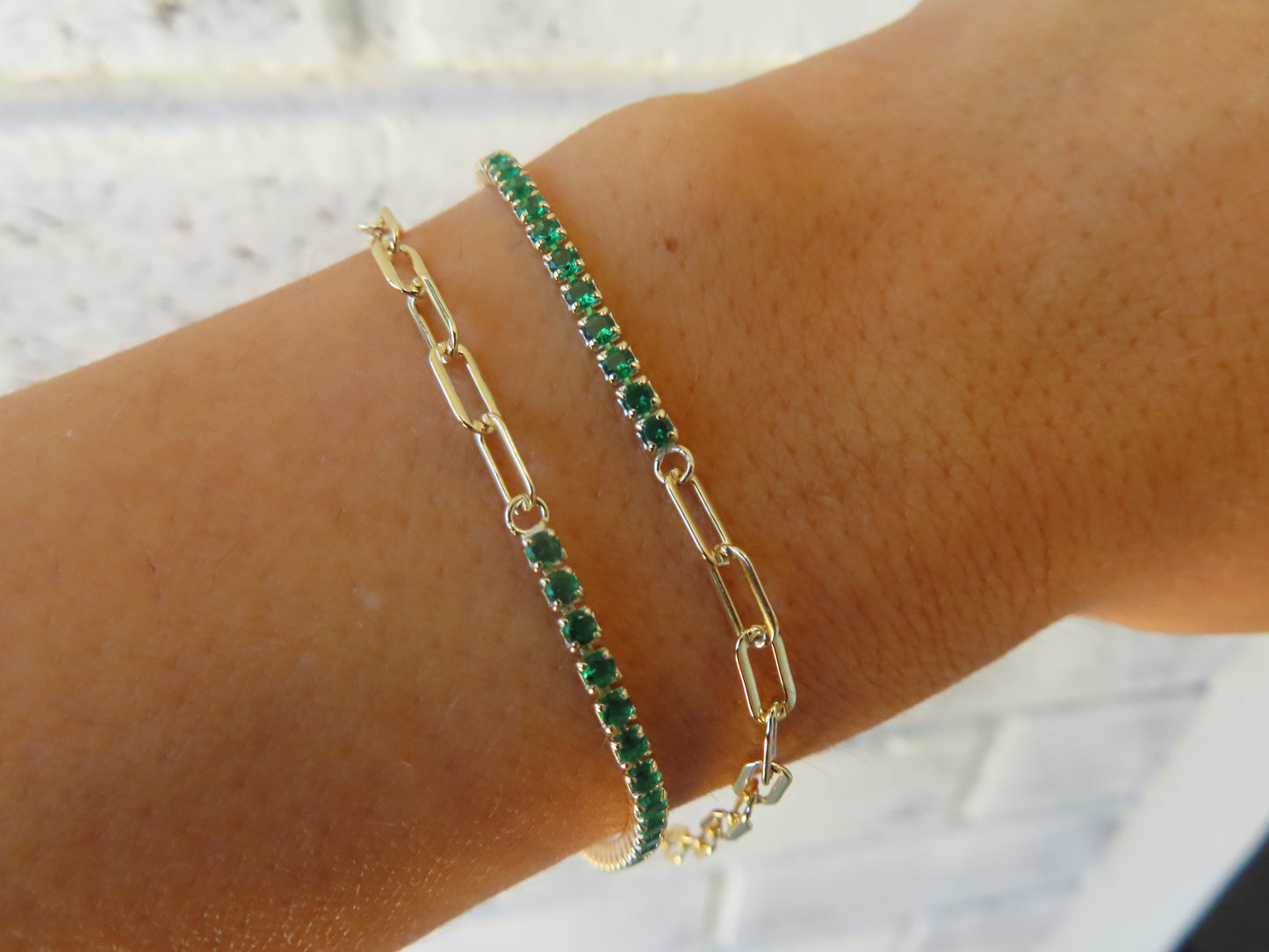 'OPEN LINK GEMSTONE BRACELET'