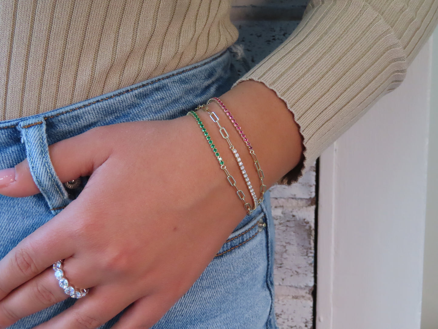 'OPEN LINK GEMSTONE BRACELET'