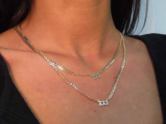 'ANGEL NUMBER CURB LINK NECKLACE'