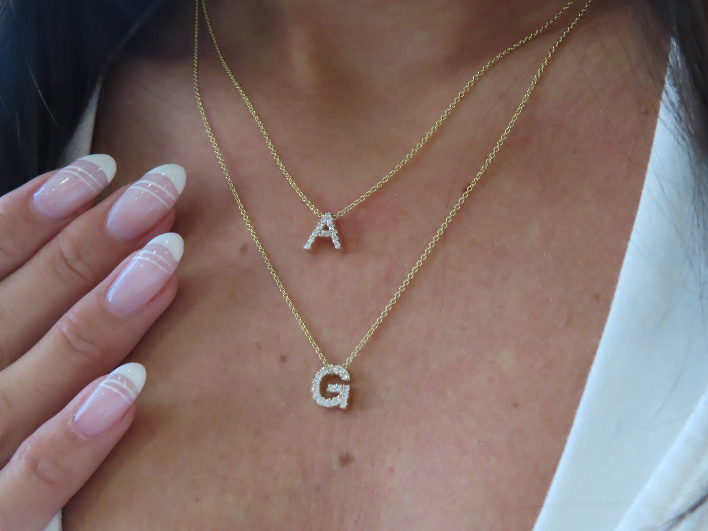 '14K GOLD & DIAMOND INITIAL NECKLACE'