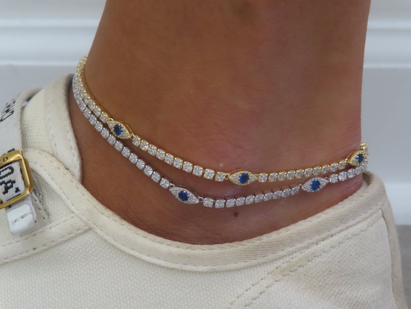 'EVIL EYE TENNIS ANKLET'