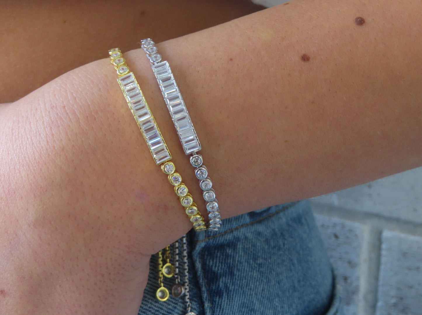 'BAGUETTE BEZEL ADJUSTABLE BRACELET'