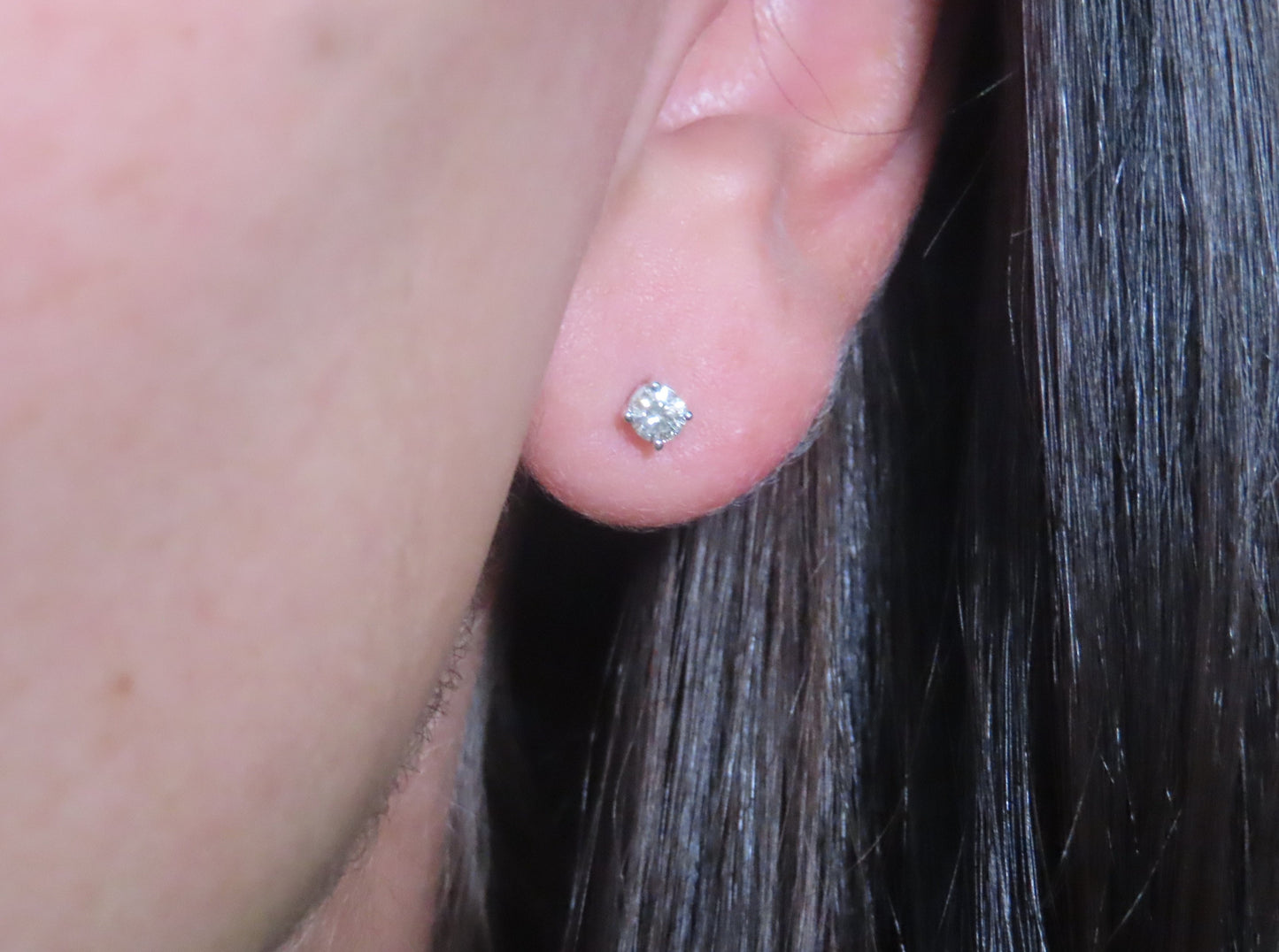 '14K GENUINE MINI DIAMOND STUDS'