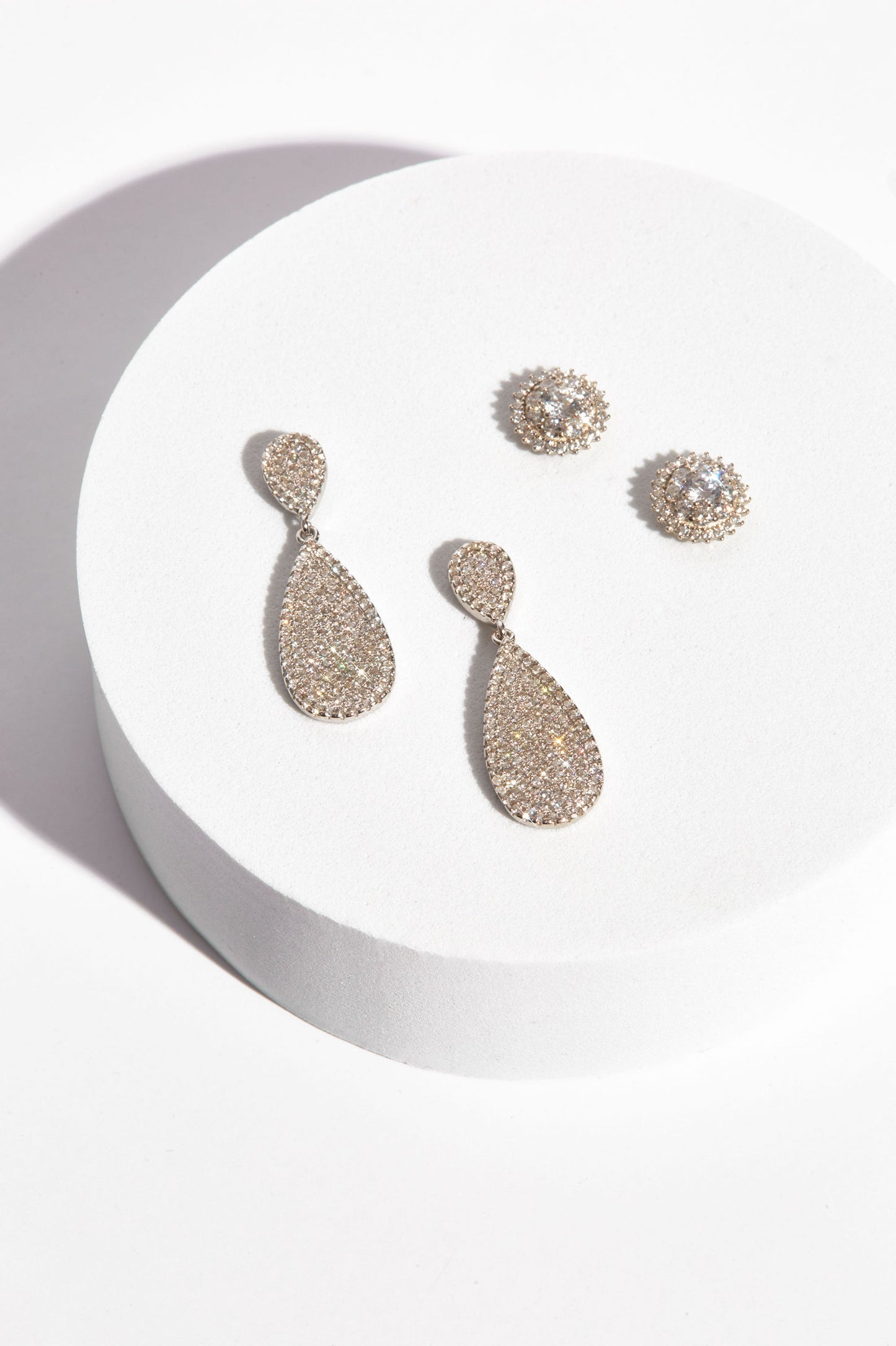 'MICROPAVÉ TEAR DROP EARRINGS'