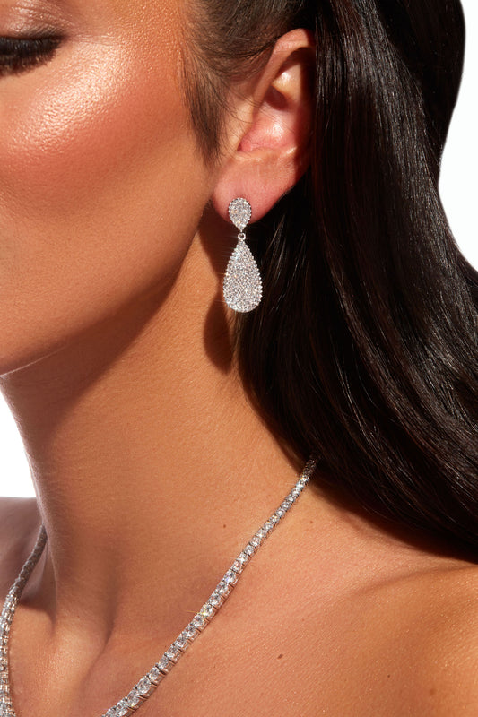 'MICROPAVÉ TEAR DROP EARRINGS'