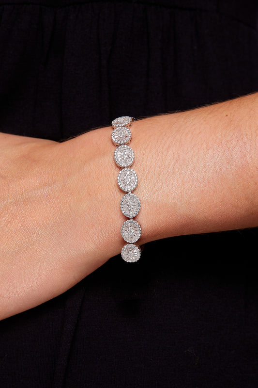 'ELEGANT OVAL BAGUETTE TENNIS BRACLET'